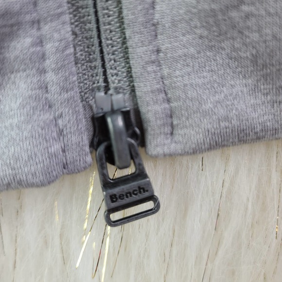 Bench Funnel Neck Logo Fleece Zip Up Jacket Black Purple Thumb Holes Large - Picture 5 of 8